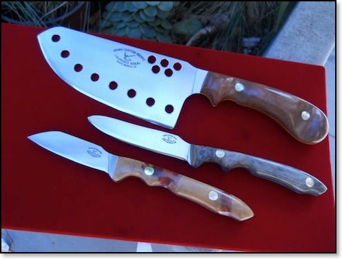 Selection of rhino custom made knives.